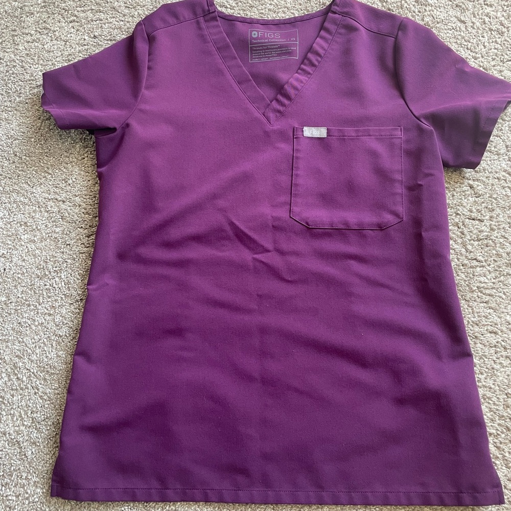 Figs Purple Short Sleeve scrub top